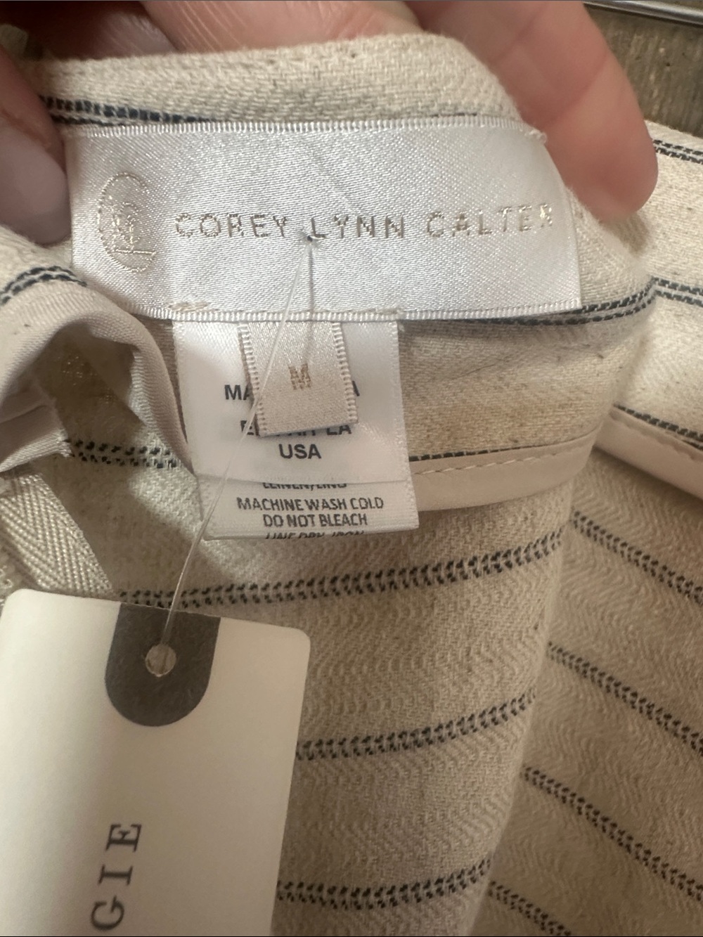 Corey Lynn Calter NWT Linen Blend Stripe Wide Leg Palazzo Pants Coastal Boho Med - Picture 10 of 14
